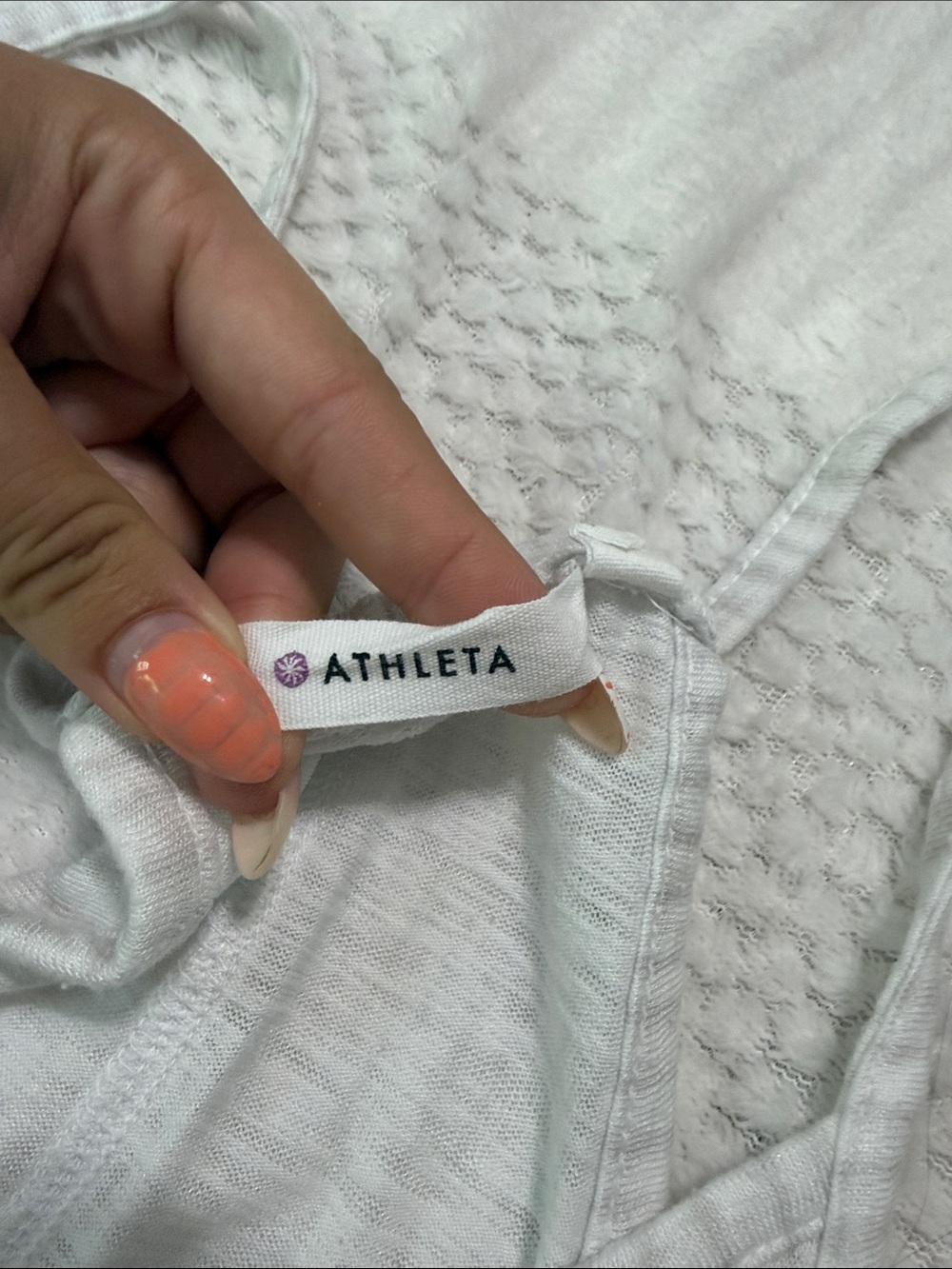 Athleta Light Gray Ribbed Racerback Tank - Picture 2 of 3